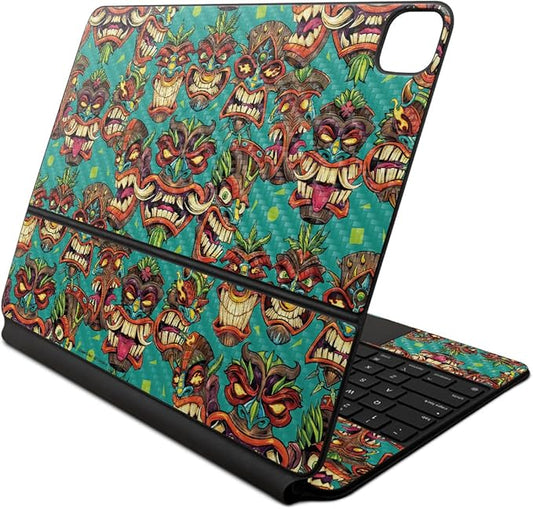 Carbon Fiber Skin Compatible with Apple Magic Keyboard for iPad Air 13-inch (M2) 2024 - Crazy Tikis - Premium 3M Vinyl Protective Wrap Decal Cover - Easy to Apply | Crafted in The USA by MightySkins