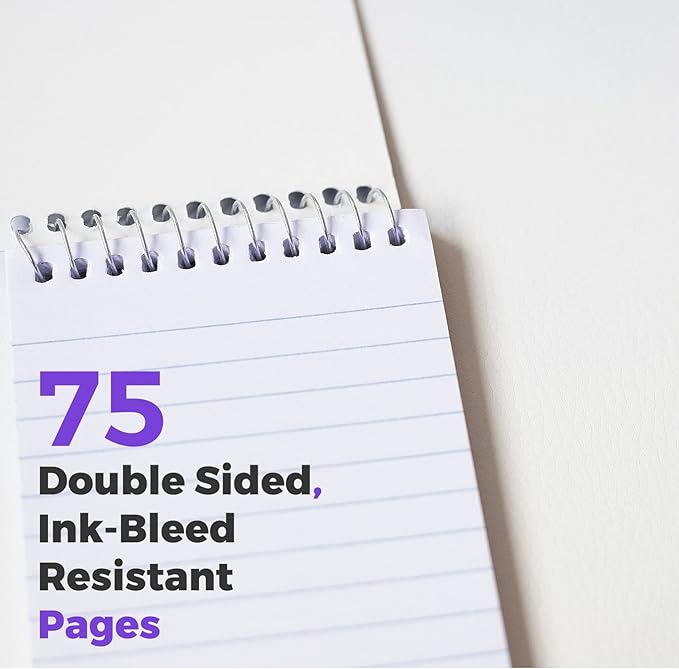 Small Notebooks, Spiral Notepads 3x5 - (Bulk Pack of 25) Pocket Notebook, Memo Pads For Home, Office, College, School - Lined College Ruled Paper - 5 Colored Notebooks, 75 Sheets Per Notebook