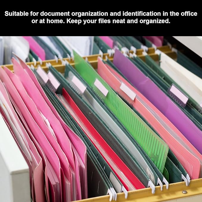 60pcs Folder Tabs & 120 Inserts, Multicolour Plastic File Folder Labels with Paper Inserts Hanging File Folder Tabs for Organize & Distinguish Hanging Files
