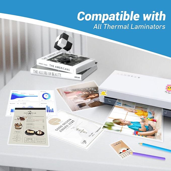 Uinkit Matte Thermal Laminating Sheets, 9 x 11.5 Inches 3 Mil Clear Anti-Glare with Matte Finish 30 Pack Fitted for Letter Size Laminating Pouches 8.5 x 11 inches