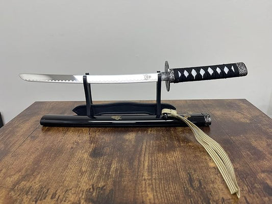 17 inch Stainless Steel Bride's Mini Katana Kill Bill Sword Mini Dagger Letter Opener Table Decor w/Free Display Stand