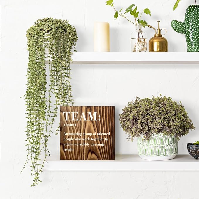 Inspirational Team Noun Office Decor Desk Decor Wooden Box Sign Rustic Wood Block Plaque Box Sign for Home Office Desk Shelf Table Decoration Coworker Gift Team Definition Teamwork Sign Roasted Color