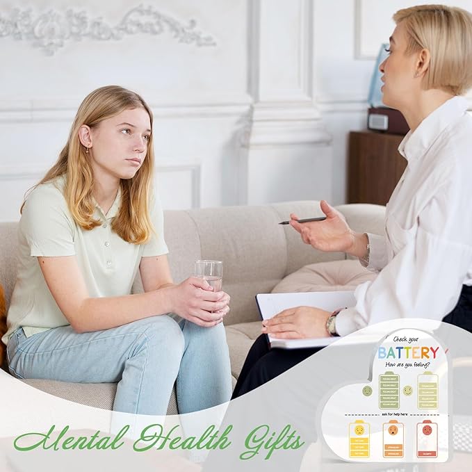 Mental Health Gift, Mental Health Decor, Mindfulness Decor for Therapy Office Acrylic Heart Gift, Mental Health Decorations for Social Worker Classroom School Counseling Therapist Supplies Educational