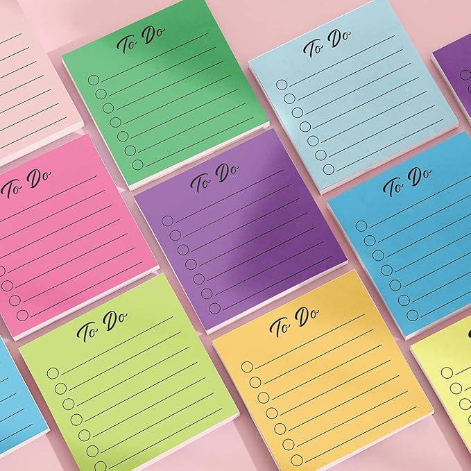 Post it Notes 3x3 Cute and Aesthetic Sticky Notes Planner Notepad - 450 Sheets - Desk Accessories for School, Office, and Home - Ideal Gifts for Teachers, Women, and Coworkers (to do)