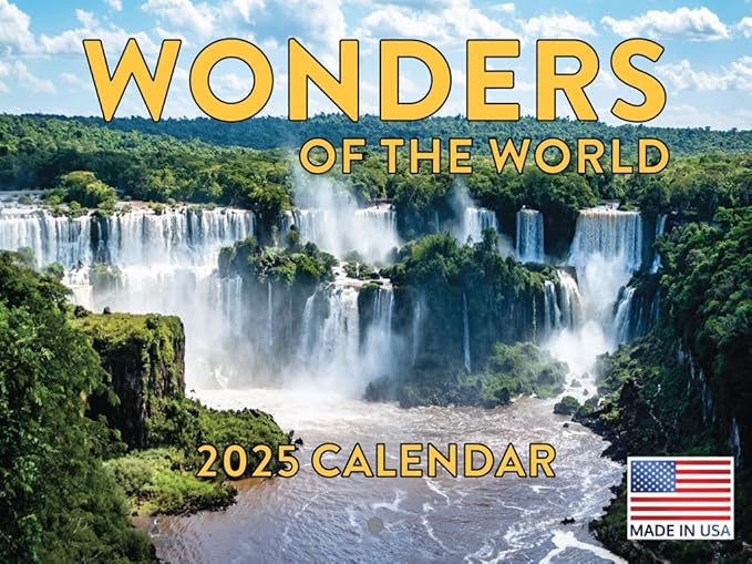 Wonders of the World Calendar 2025 Natural Wonder Nature Travel Monthly Wall Calender 12 Month | American Made In The USA