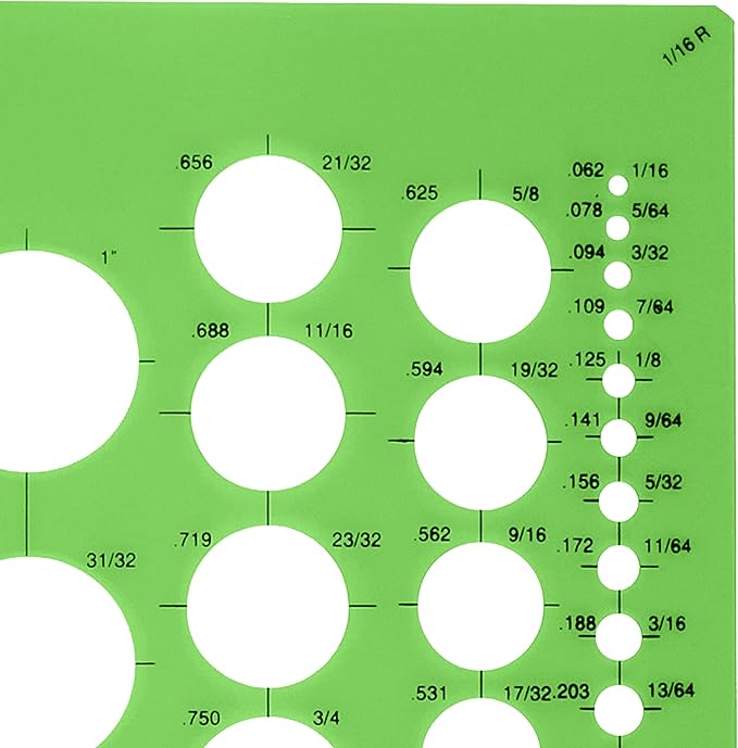 Westcott T-800 Small Circles Template, Plastic Geometric Shapes Template Tool for Drawing and Drafting