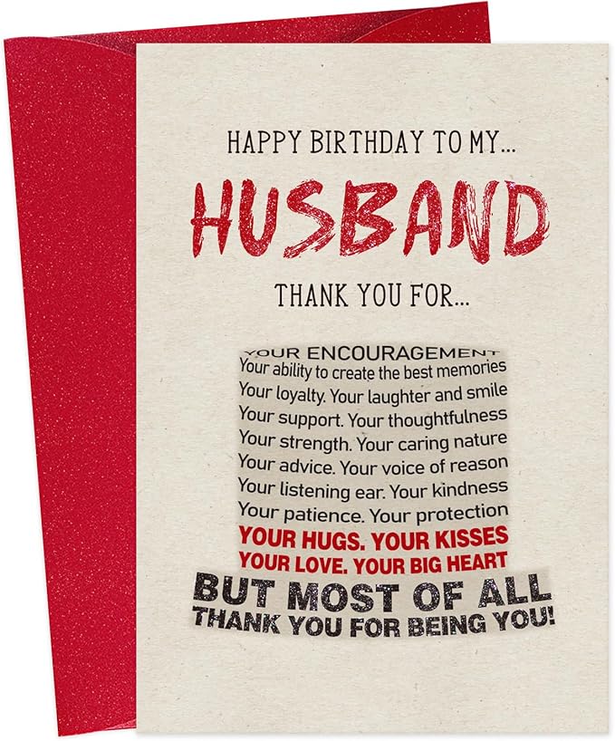 Birthday Card Gift for Husband - Romantic Husbands Birthday Card from Wife,Best Birthday Gifts for Husband,Happy Birthday To My Husbands