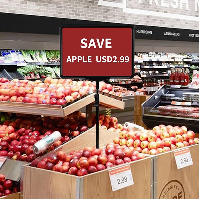 Sign Holder Stand,Sign Stand for Display,Adjustable Sign Holders For Table Top,Table Sign Holders 8.5 x 11,6 Packs, (Black, 39''height -2pcs)