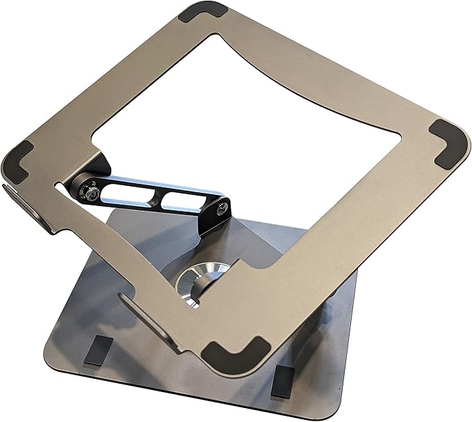 Swivel Laptop Stand for Desk, Adjustable Laptop Stand for Desk w/ 360° Rotation, Raise Tilt Cools Laptop with This Ergonomic Laptop Stand Riser, Collapsible iPad Computer Laptop Stand (Space Gray)