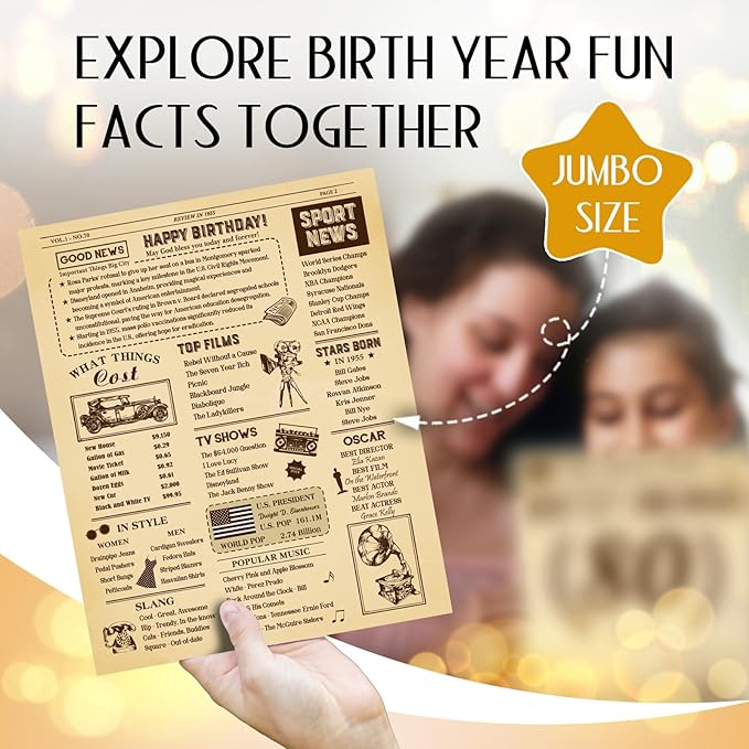 Funny 70th Birthday Card for Women Men, 3D Pop Up 70th Birthday Decorations for Her Him, Happy 70th Birthday Gifts for Grandma Grandpa, Jumbo 70 Year Old Birthday Card, Review of 1955, Classy (8"x10")