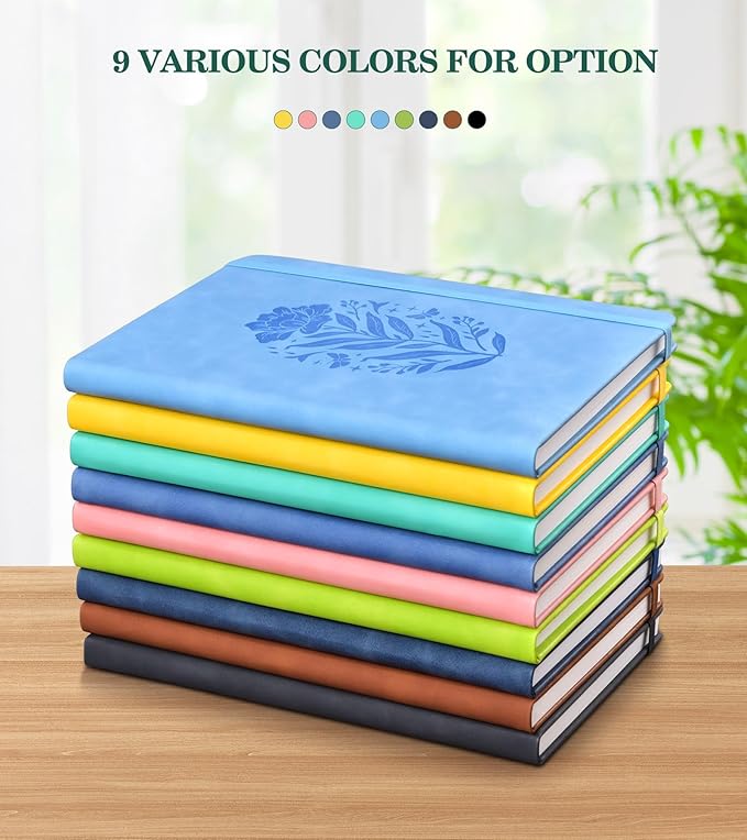 Lined Journal Notebook for Women, Hardcover Leather Journaling Notebooks, Pink B5 200 Pages Large Journals for Writing, College Ruled Notebook for Work School, Note Taking, Business Diary 7.6'' X 10''