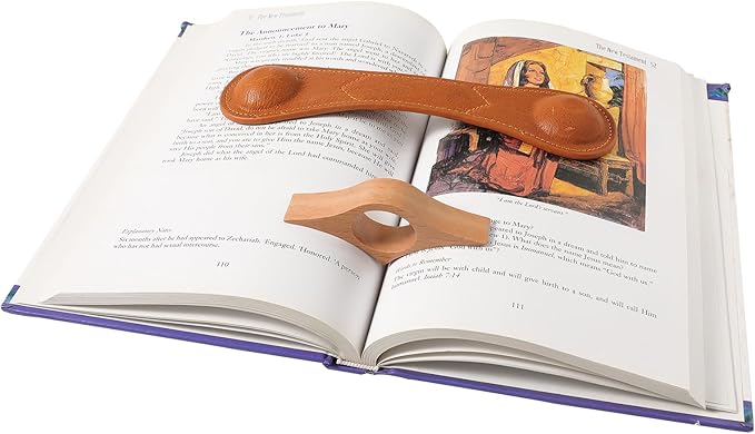KINIVA Leather Weighted Bookmarks Book Weight Page Holder for Reading,Book Open Holder for Kids Adult,Gifts for Reader (01 Brown+04 Wood)