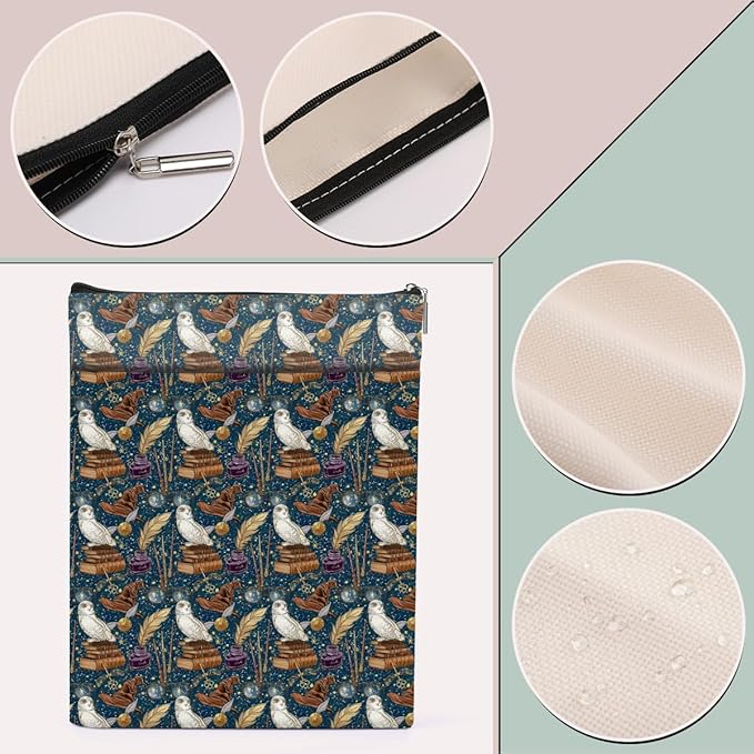 Magic Stuff Magic Owl Book Sleeve Book Cover Book Lovers Gifts Book Club Gifts Wizard Book Protector Book Gifts for Readers Women Magic Movie Fans Bibliophile Bookworm Niece Graduation Birthday Gifts