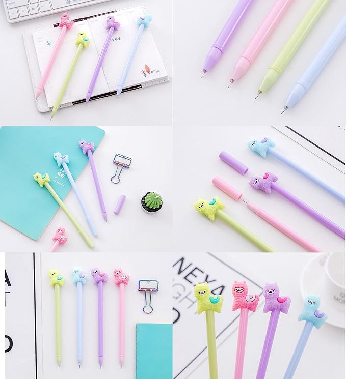 YYaaloa 28pcs Alpaca Shaped Gel Ink Pens 0.5 mm Black Ink Novelty Pens for Child, Women Coworkers Kids Office School Home Wedding Bridal Shower Gifts Party Supplies (alpaca shaped 28pcs)