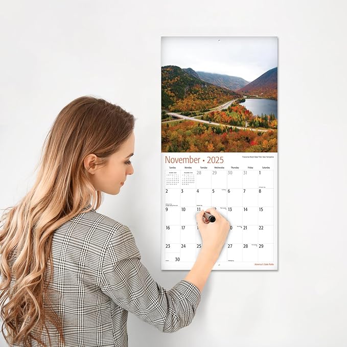RED EMBER America's State Parks 2025 Wall Calendar 12 Month | 12" x 24" Open | Thick & Sturdy Paper | Giftable | Calendar 2025