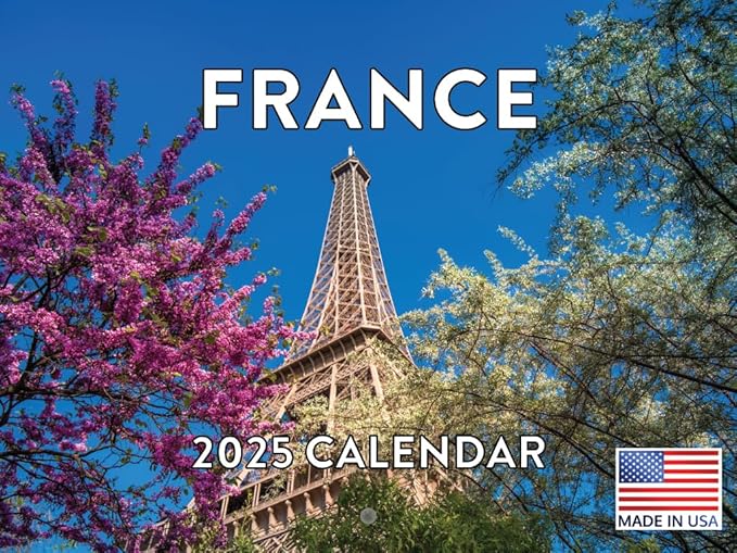France Calendar 2025 Monthly Wall Calender 12 Month | American Made In The USA