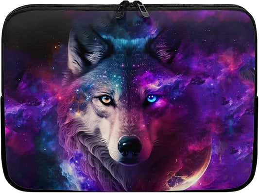 Galaxy Wolf Laptop Protective Sleeve for Men 10 inch Laptop Covers with Large Capacity Lap Top Case Lightweight Computer Sleeve Bag Suitable Gifts for Holidays Purple Tablet Bag