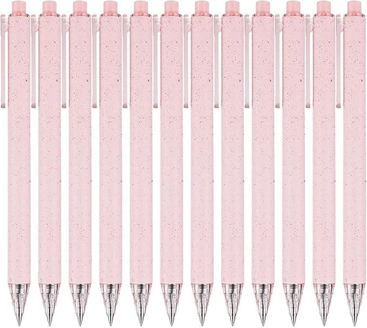 Pink Gel Cute Pens - 0.5mm Fine Point, Colorful & Fun, Smooth Writing, Perfect for School & Office Supplies, Pack of 12
