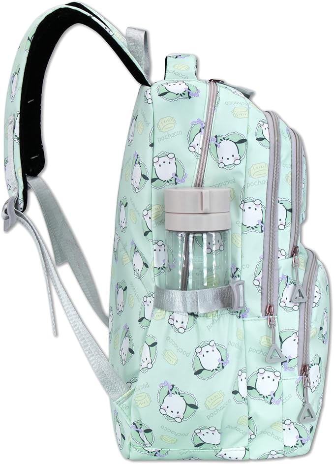 Roffatide Anime Pochacco All Over Print Large Capacity Casual Backpack Laptop Backpack Travel Hiking Rucksack Bike Backpack Blue
