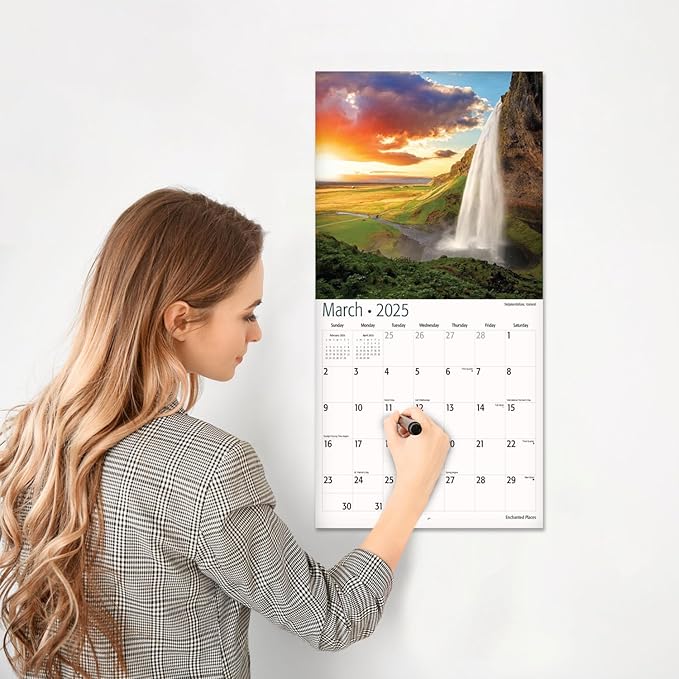 RED EMBER Enchanted Places 2025 Wall Calendar 12 Month | 12" x 24" Open | Thick & Sturdy Paper | Giftable | Calendar 2025