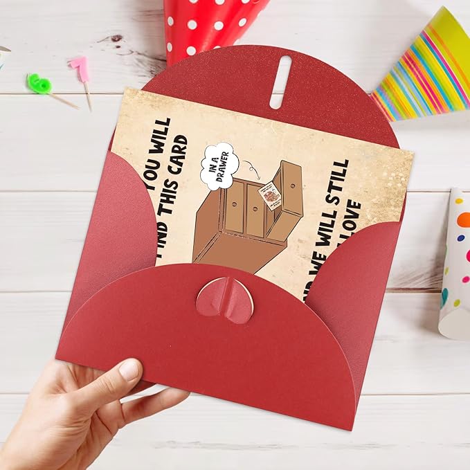 Happy Birthday Cards Gifts for Him Her,Funny Birthday Card for Husband and Wife,Lovely Birthday Anniversary Card Gifts, Love hidden in the drawer