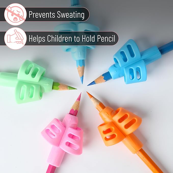 Mr. Pen- Pencil Grips for Kids Handwriting, 20 PCS (10 Finger Grips+10 Clips), Pencil Grips, Pencil Grips for Kids, Pencil Holder For Kids, Pencil Grippers, Finger Grips For Pencils, Pen Grip