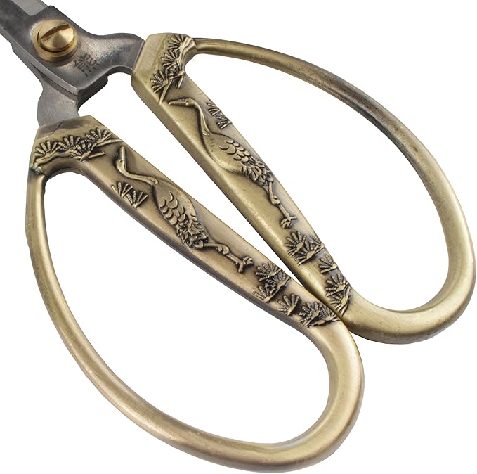 JubileeYarn Crane Motif Small Embroidery Craft Scissors - Bronze - 10 Scissors