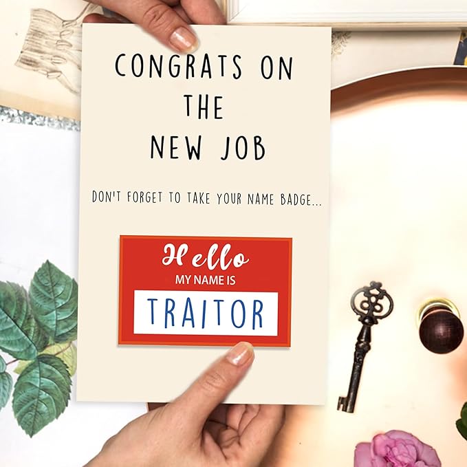 Asmallgf Congrats On New Job Card, Funny Coworker Leaving Gifts for Women Men, Goodbye Card, Going Away Gifts