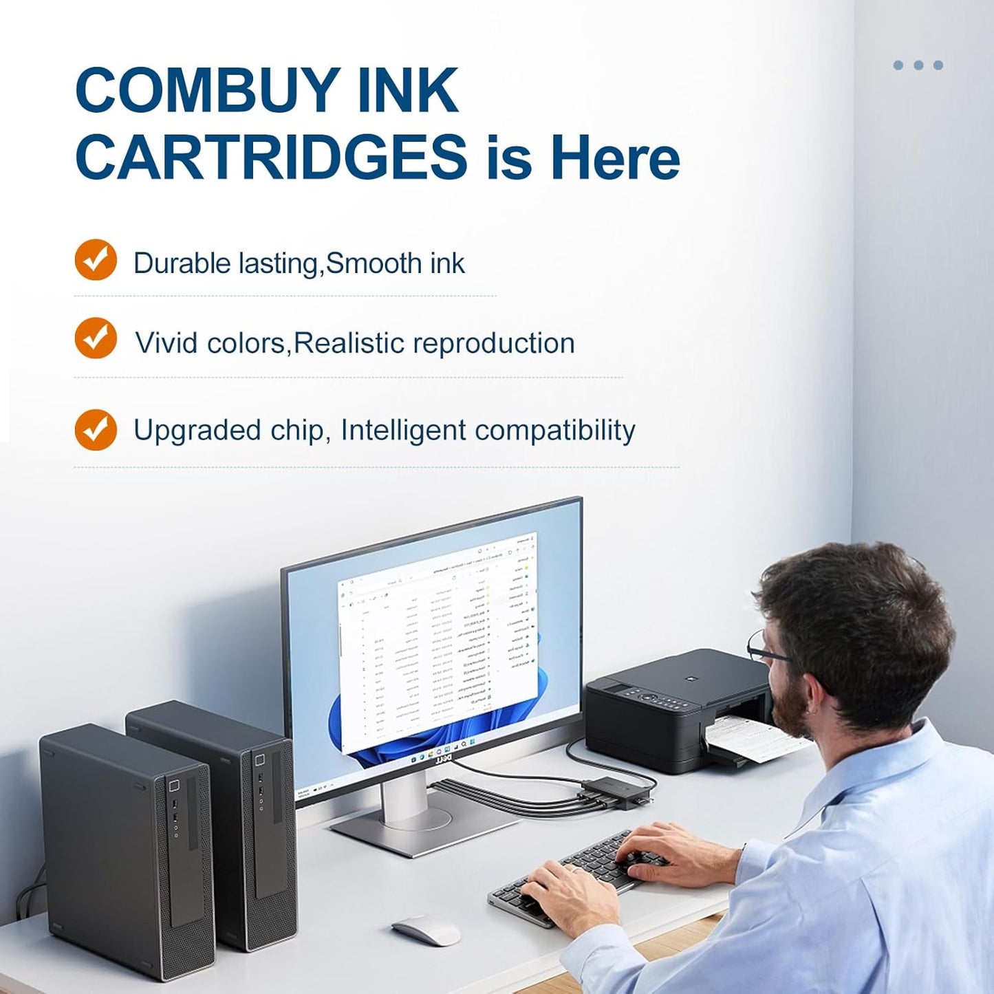 64XL Ink Cartridge Combo Pack Compatible for HP Ink 64 Black and Color 64XL Ink Cartridge Combo Work with Envy Photo 7855 7858 7155 7120 7800 6252 6255 7158 7100 7164 Tango Series Printer