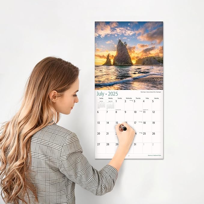 RED EMBER America's National Parks 2025 Wall Calendar 12 Month | 12" x 24" Open | Thick & Sturdy Paper | Giftable | Calendar 2025