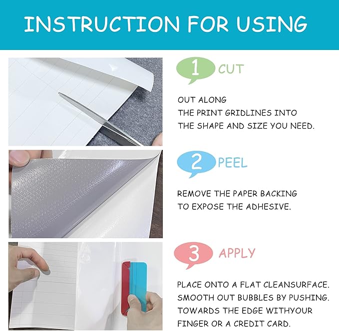 Dry Erase Board Sticker- Whiteboard Stickers-5.82''x8.27'' Removable Dry Erase Sheets- Fridge Magnetic Paper Alternatives for Desk/Refrigerator/Door/Home/Office/Classroom (White-6Pcs)