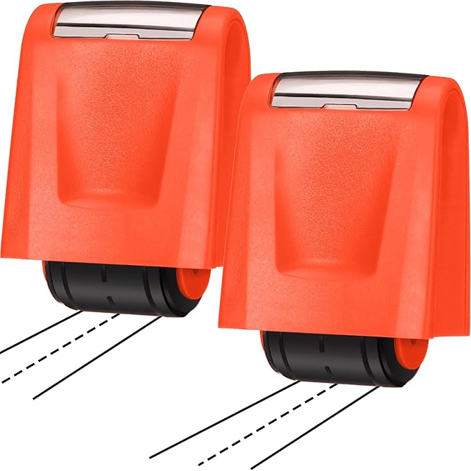 Sherr 2 Handwriting Line Stamp Roller Dashed Handwriting Lines Practice Roller Stamp for Kids, Teachers Kindergarten Education Classroom Back to School Need(2.72 x 2.44 x 1.54 Inch,Orange)