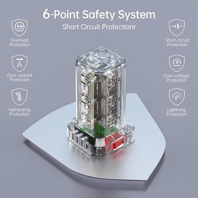 SMALLRT Power Strip Tower Surge Protector with USB 12 Outlets 4 Ports (1 C), Flat Plug 10FT Extension Cord Multi Outlet Extender Overload Protection for Home Office zyc06