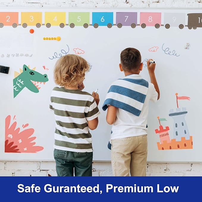 Comix Low Odor Dry Erase Markers, 36 Bulk Black Color Whiteboard Markers, Chisel Tip Thick Markers for Kids Teachers