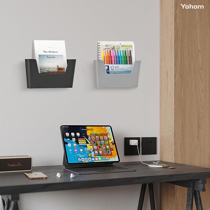 YOHOM No Drilling File Holders (Grey 5)