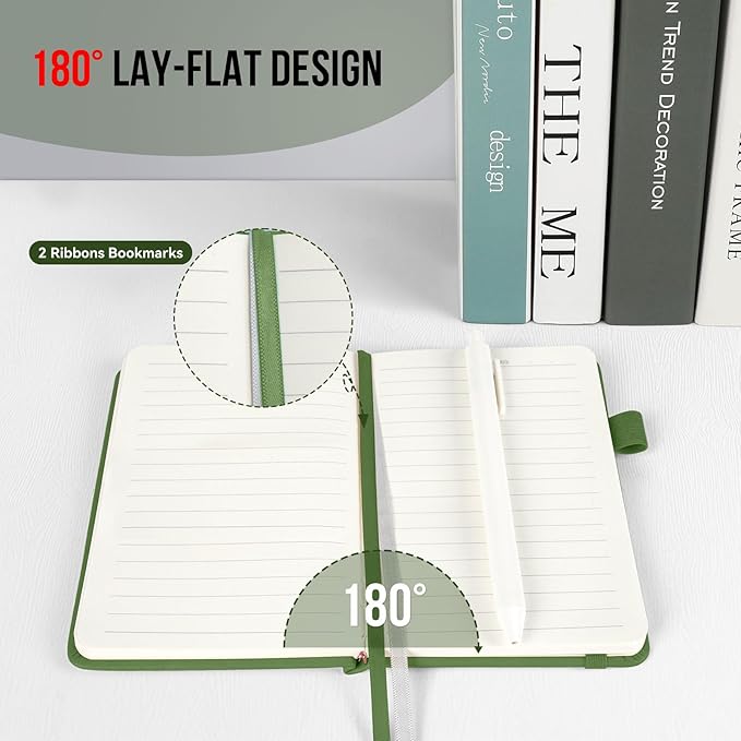 Pocket Small Notebook Journals, 8 Pack (Forest Green) Mini Notebook 3.7x5.7 Journaling Notebooks for Women Men, Hardcover Lined Note Pads with Pens for Work, Business, Travel Journal, Office Supplies