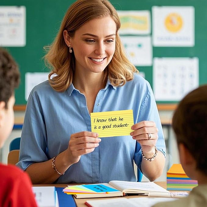 Koogel Index Cards 3 x 5 Inch, 272 Count, Ruled on both Sides, 8 Assorted Colors, Note Cards for Studying School Supplies College Office