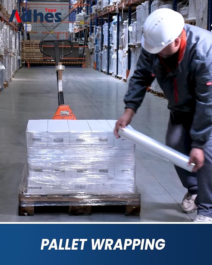 ADHES Heavy Duty Shrink Wrap Roll, 18 Inch x 1500 Feet, 2-Pack Stretch Wrap Stretch Film, 80 Gauge Industrial Strength Plastic Moving Rrap for Pallet Wrap, Furniture Wrapping Moving & Protection