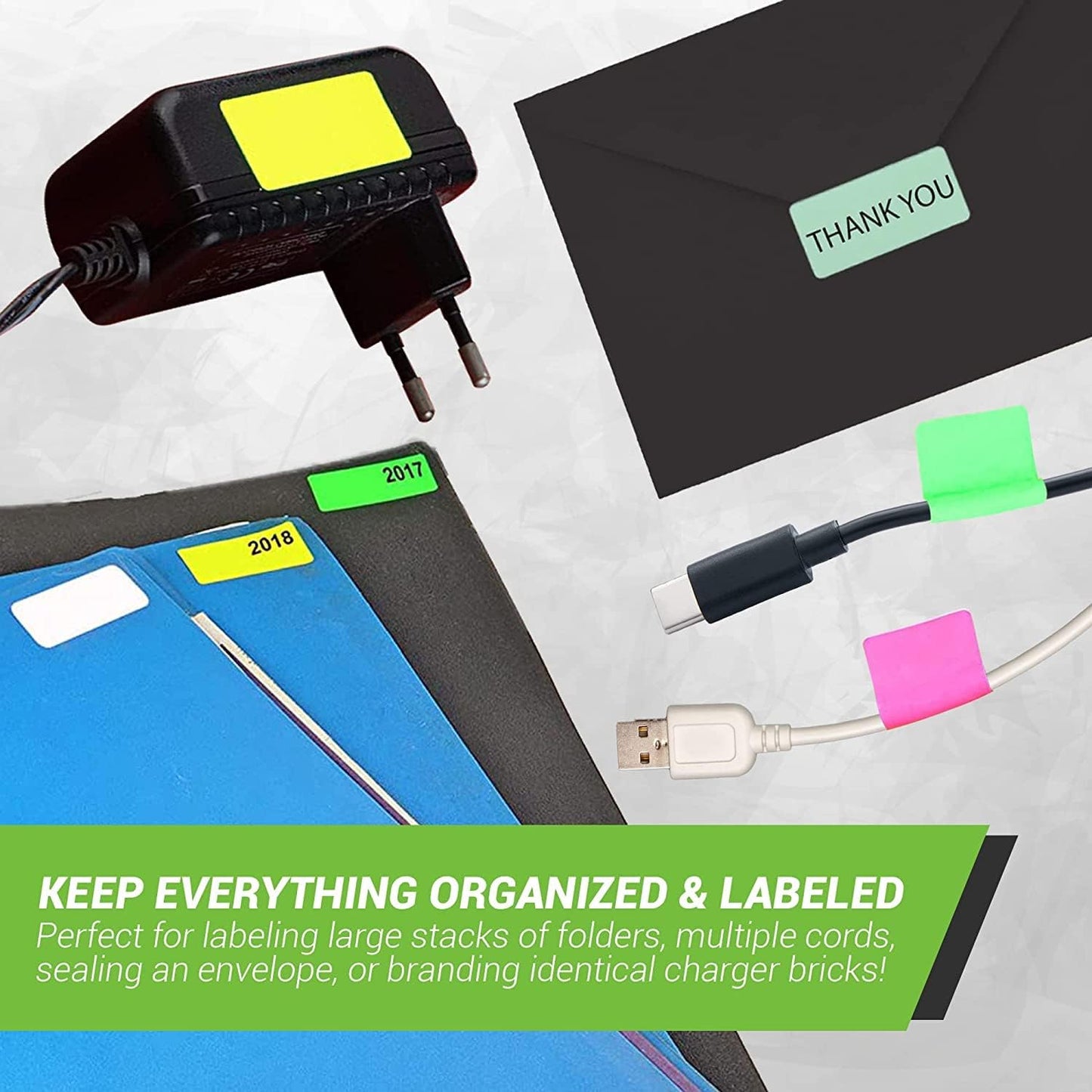 Royal Green Rectangular Color Coding Sticker Roll - Write On Labels for Folders and Organizing, 1.57" x 0.75" Stickers to Write On Name Tags for Office Supplies & Organization, 500-Pack (Neon Pink)