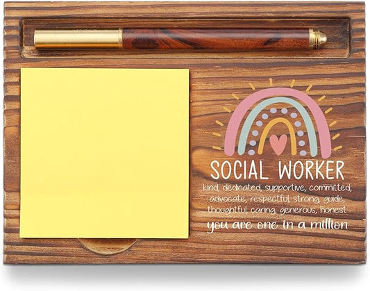 Social Worker Gift Sticky Note Holder, Social Work Appreciation Week Gifts, School Social Worker Teacher Thank You Gifts, Social Worker Graduation Gift Self-Stick Note Pad Holders TZP57