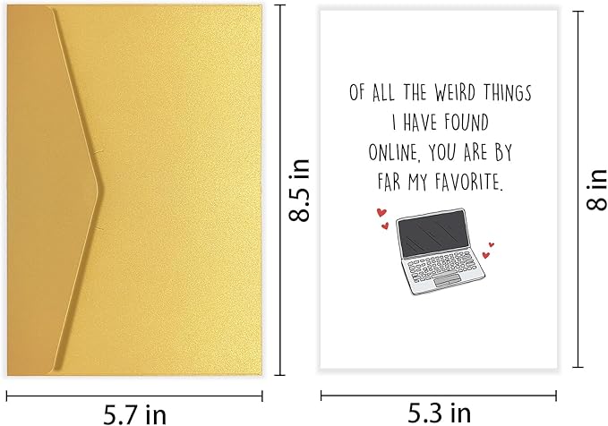 Funny Online Dating Love Card, Internet Dating Anniversary Card, Valentines Day Card for Him Her, 1 Year Anniversary Card for Online Lover