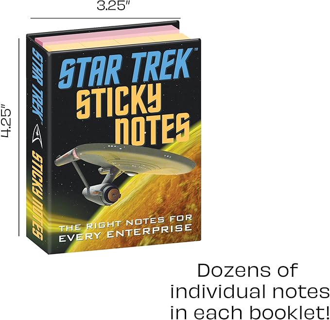 The Unemployed Philosophers Guild Star Trek Sticky Notes Booklet - Officially Licensed 3.25" by 4.25" Booklet with Self-Sticky Individual Notes