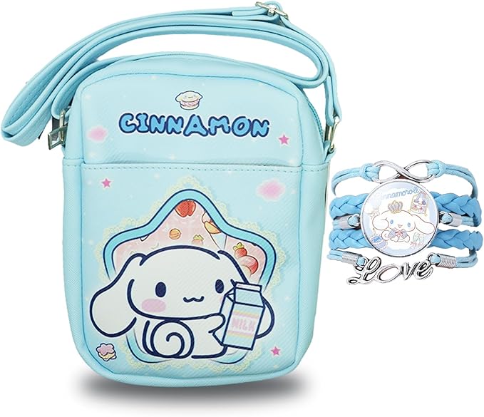 Cute White Dog Crossbody Bag with Adjustable Shoulder Strap and Bracelet Charm, Kawaii Handbag with Zipper, Dog Wallet Purse Shoulder Bag Coin Pouch Accessories for Women Girls