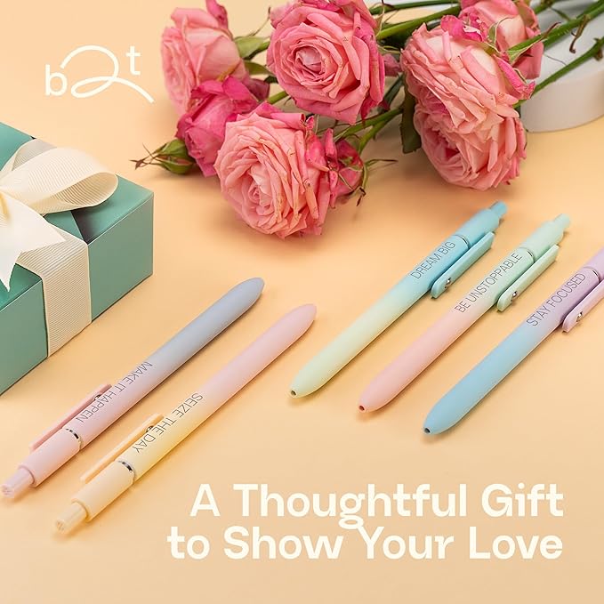 Achievers Inspirational Pen Set for Women - Motivational Quotes Office Gift for Her, Congratulations on Promotion, New Job Gifts Lady Boss Business Pens, Adult Graduation Gifts Stylish Sets (Gradient)