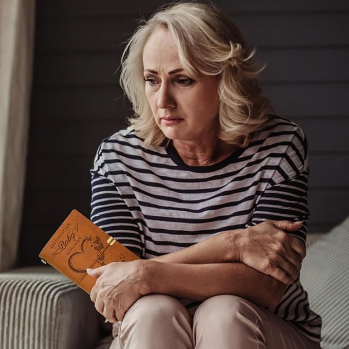 Vetbuosa Letter to Baby in Heaven Leather Journal,Baby Loss Gifts,Loss of Baby Sympathy Gifts,Baby Loss Memorial Gifts,Bereavement Gift Idea,In Memory of Loved One Gifts