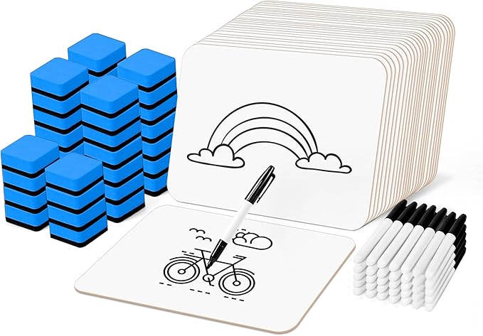 Dry Erase LapBoards, PANDRI 36 Pack Double Sided 12.5 x 9 Inch Dry Erase Boards with 36 Erasers and 36 Markers, Whiteboards for Kids Students Classroom Teacher Supplies
