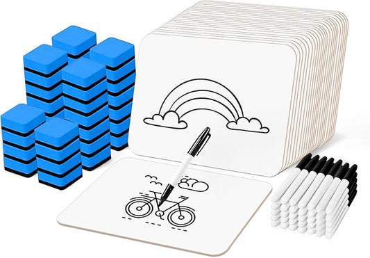 Dry Erase LapBoards, PANDRI 36 Pack Double Sided 12.5 x 9 Inch Dry Erase Boards with 36 Erasers and 36 Markers, Whiteboards for Kids Students Classroom Teacher Supplies