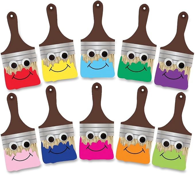 Hygloss Products 33733 Happy Paintbrushes Classroom Accents – Creative Teaching Resources – 7 Inches, 30 Pack