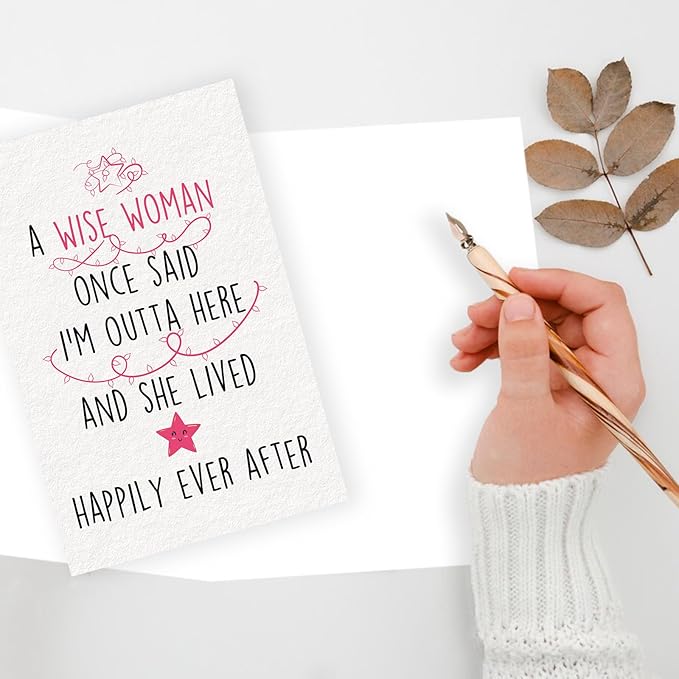 Funny Retirement Card Gift for Women – Hilarious Farewell Card for Coworkers – Best Retirement Gift – 'I'm Outta Here' Quote – Perfect Coworker Leaving Card – Celebrate the Next Chapter