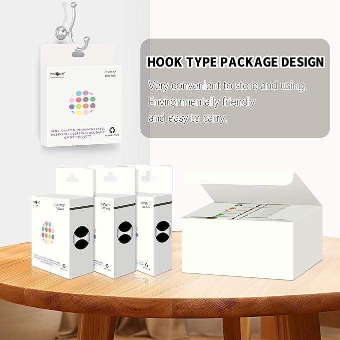 PARLAIM 10 Rolls 3/4" Dot Stickers, 10000 Pack Round Color-Code Circle Labels, Black Sticker for Color Coding